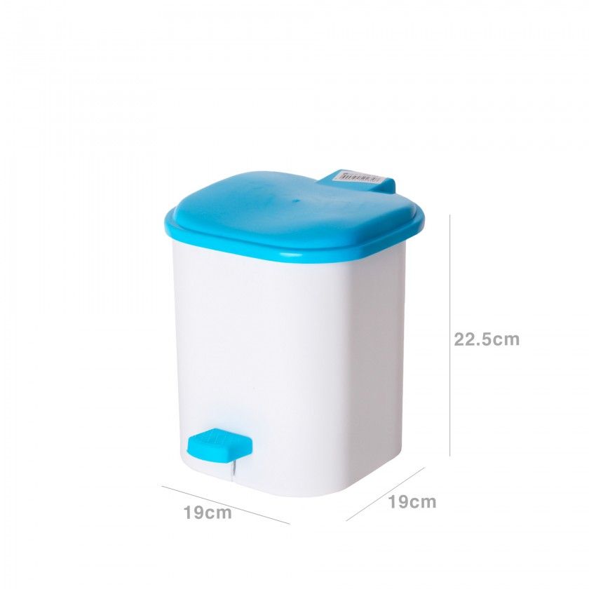 Balde com Pedal Plástico Quadrado Multicor 7l 19X19X22.5cm Balde com Pedal Plástico Quadrado Multicor 7l 19X19X22.5cm