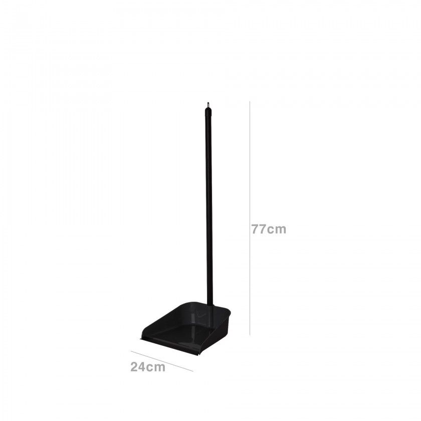 Apanhador Plástico com Cabo e Borracha Preto 24X77cm Apanhador Plástico com Cabo e Borracha Preto 24X77cm