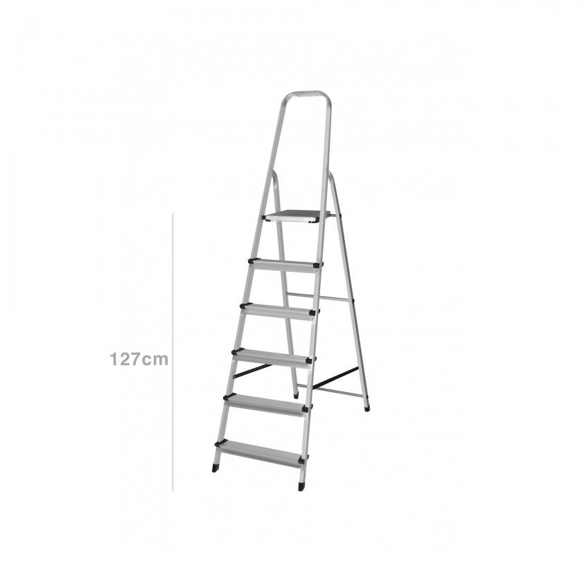 Escadote Alumínio 6 Degraus 127CM Escadote Alumínio 6 Degraus 127CM