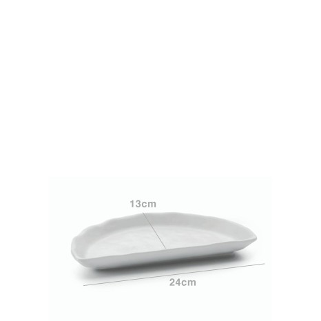 Bandeja Melamina Meia Lua Branca 24X13X2cm - Image product