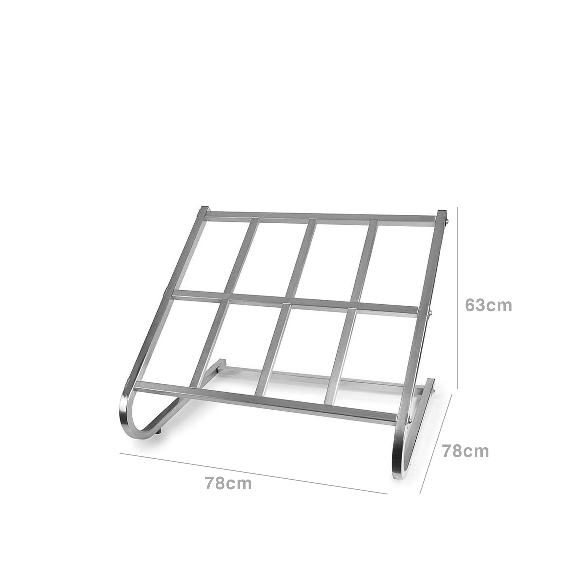 Suporte Cuvetes Inox Duplo 78X78X63cm