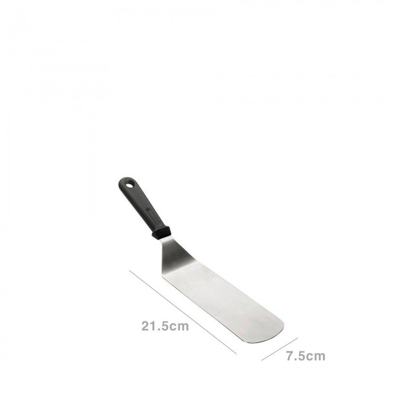 Espátula Inox Lisa Cabo Preto 7.5X21.5cm Espátula Inox Lisa Cabo Preto 7.5X21.5cm