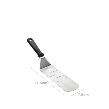 Espátula Inox Perfurada Cabo Preto 7.5X21.5cm