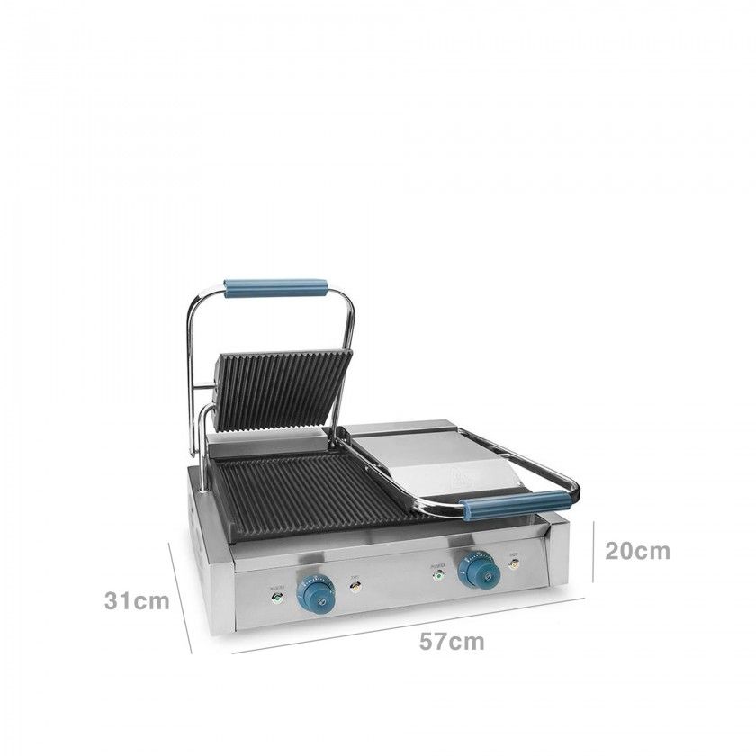 Grelhador Placa Grill Profissional Dupla 4400W 57X31X20cm Grelhador Placa Grill Profissional Dupla 4400W 57X31X20cm