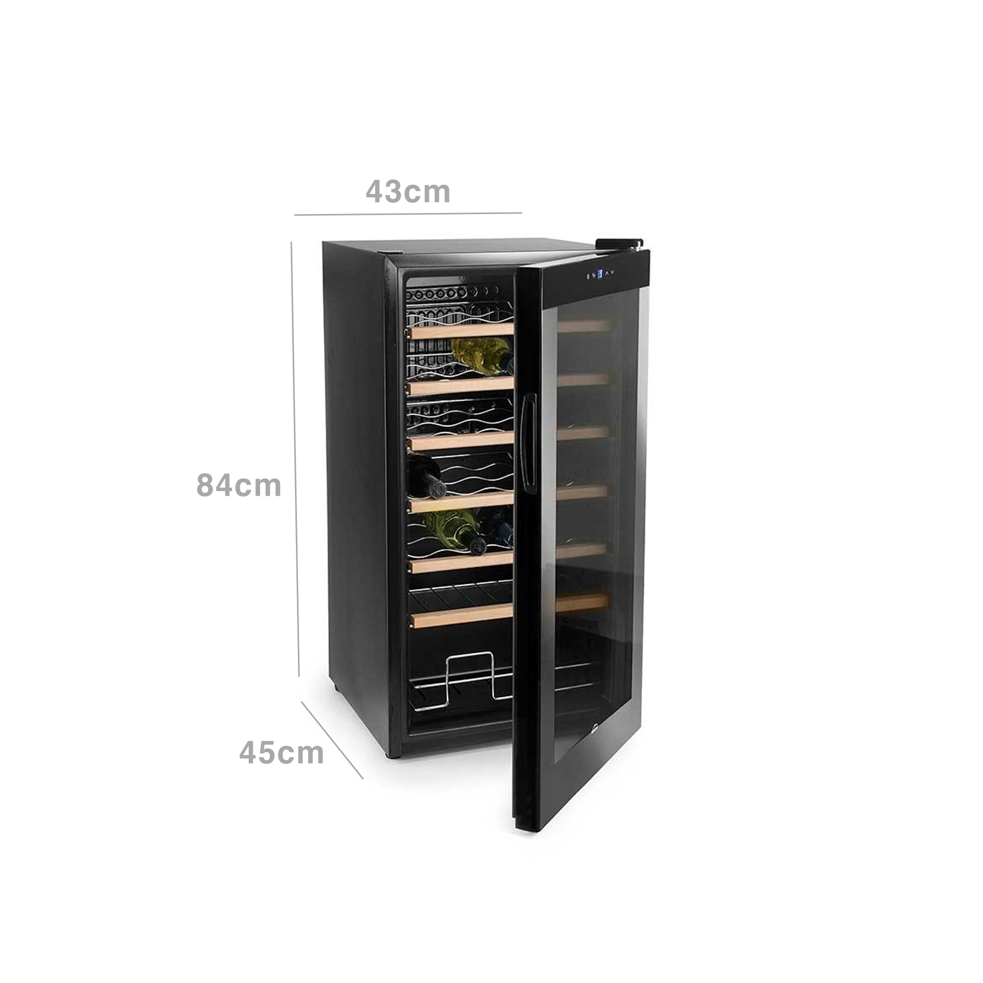 Frigorífico Inox para 28 Garrafas 85W 43X45X84cm