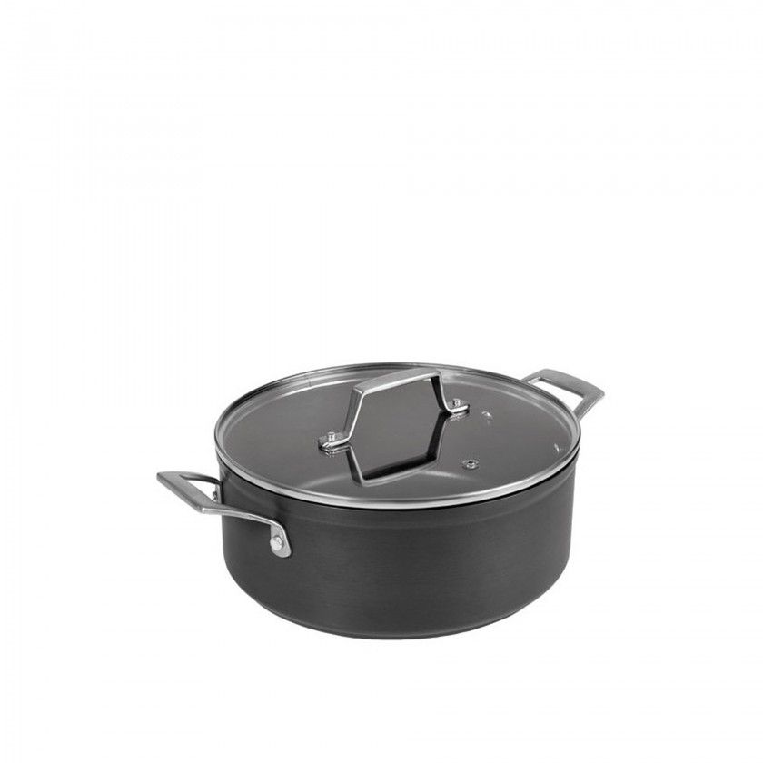 Caçarola Alumínio Tampa Vidro Redonda 20X9cm Caçarola Alumínio Tampa Vidro Redonda 20X9cm