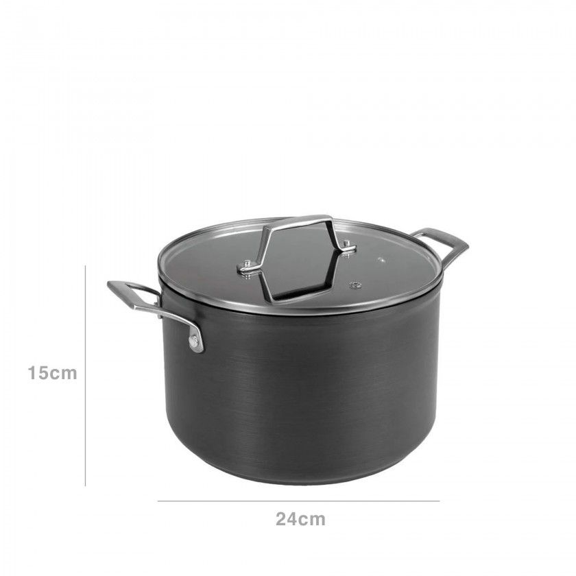 Panela Alum�nio com Tampa Vidro 24X15cm