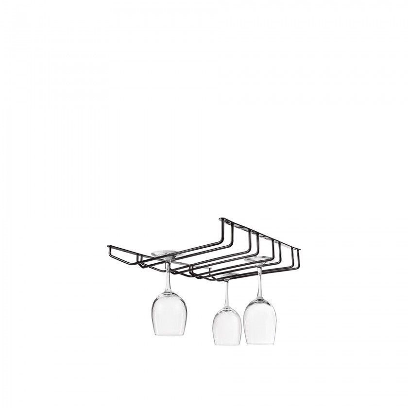 Suporte Copos Aço Cromado Preto 34X40cm Suporte Copos Aço Cromado Preto 34X40cm