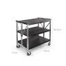 Carro Serviço Dobrável Inox 3 Bandejas 93X51X93.5cm Carro Serviço Dobrável Inox 3 Bandejas 93X51X93.5cm