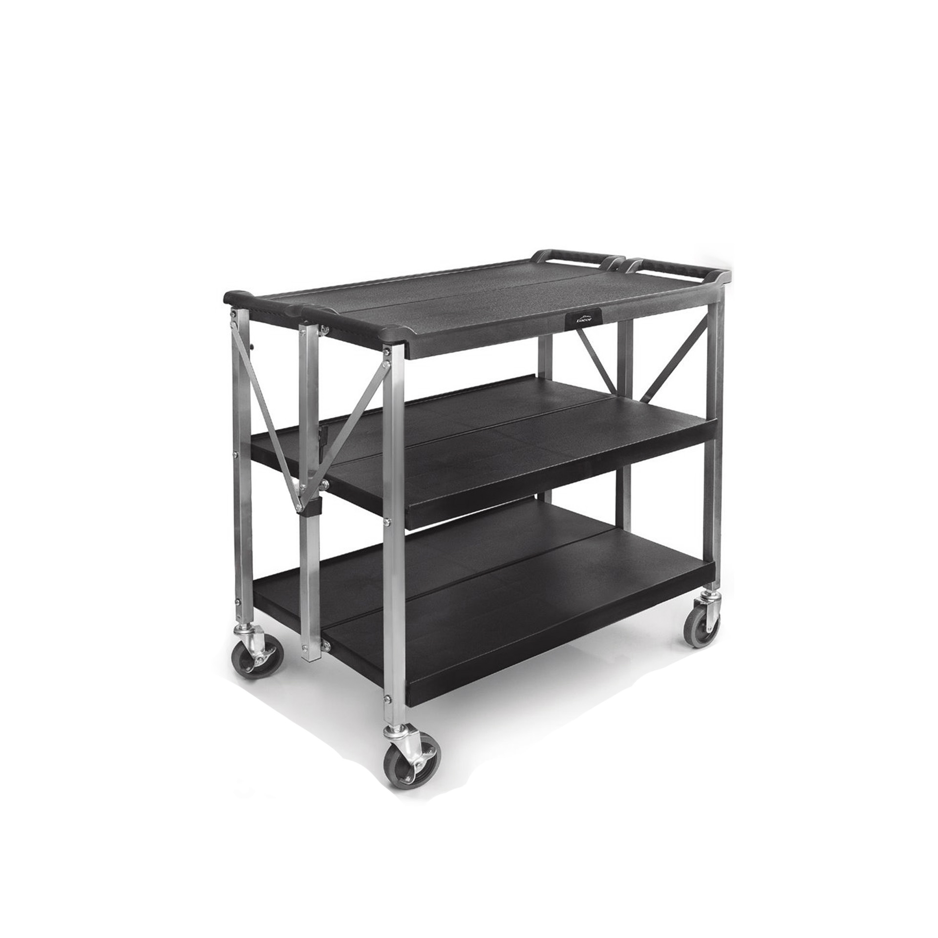 Carro Serviço Dobrável Inox 3 Bandejas 93X51X93.5cm