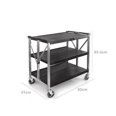 Carro Servi�o Dobr�vel Inox 3 Bandejas 93X51X93.5cm - Image product