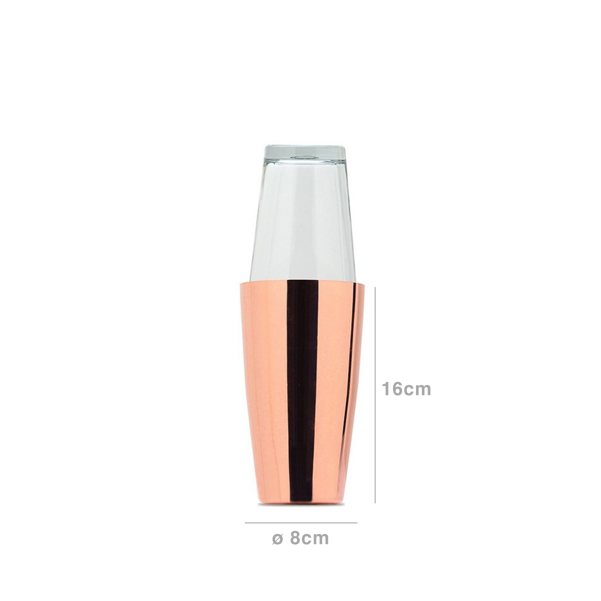 Shaker 800ml + Copo Cobre 500ml 8X16cm