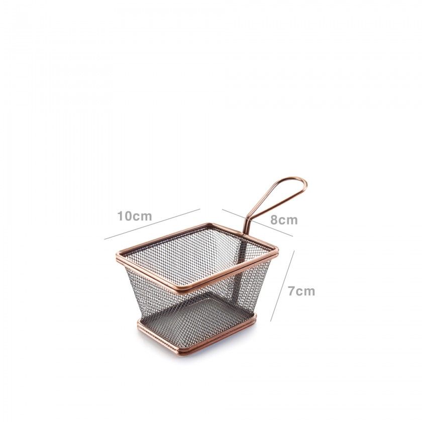 Cesto Servir Quadrado Bronze 10X8X7cm