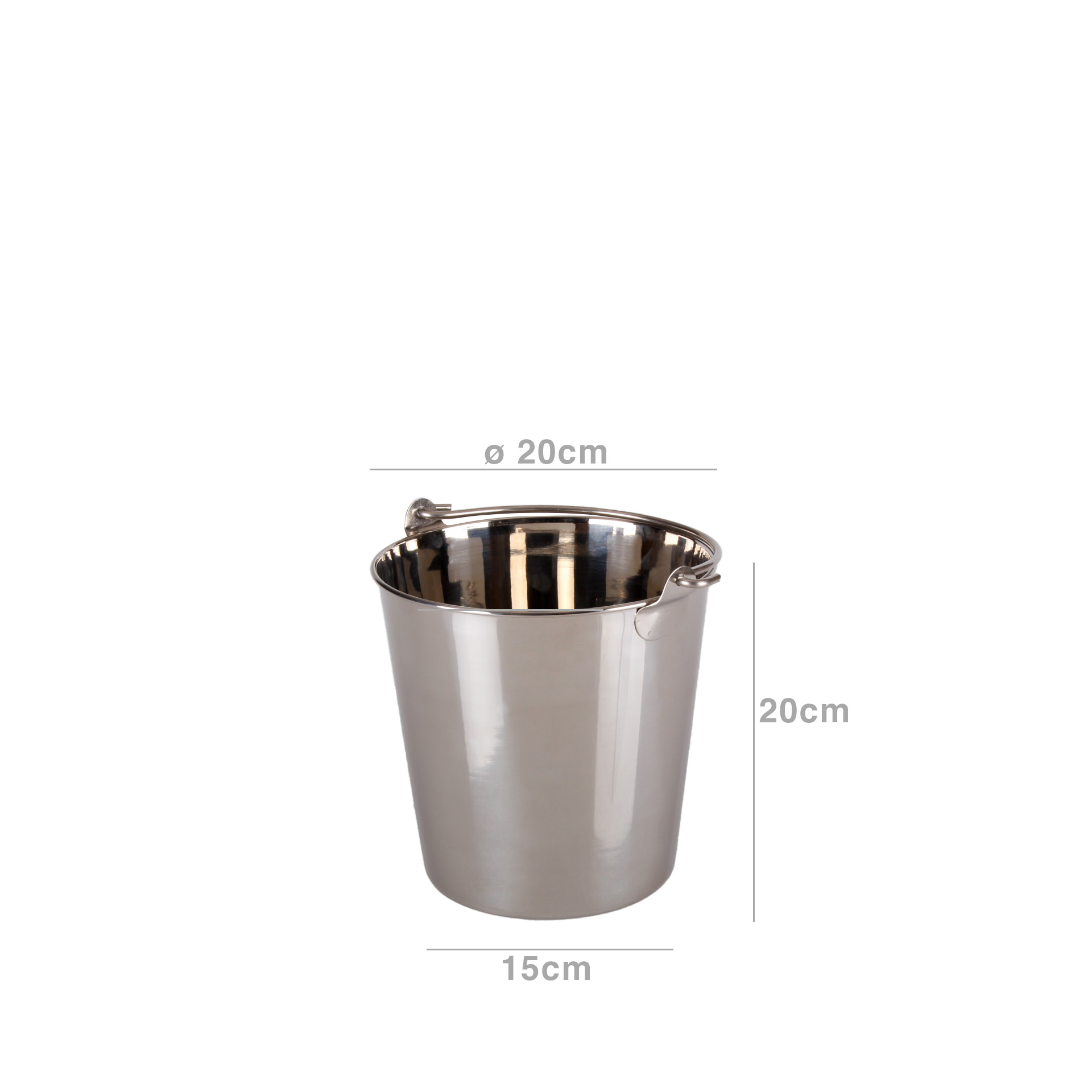 Balde Gelo Inox com Asa Redondo 4600ml 20X20cm