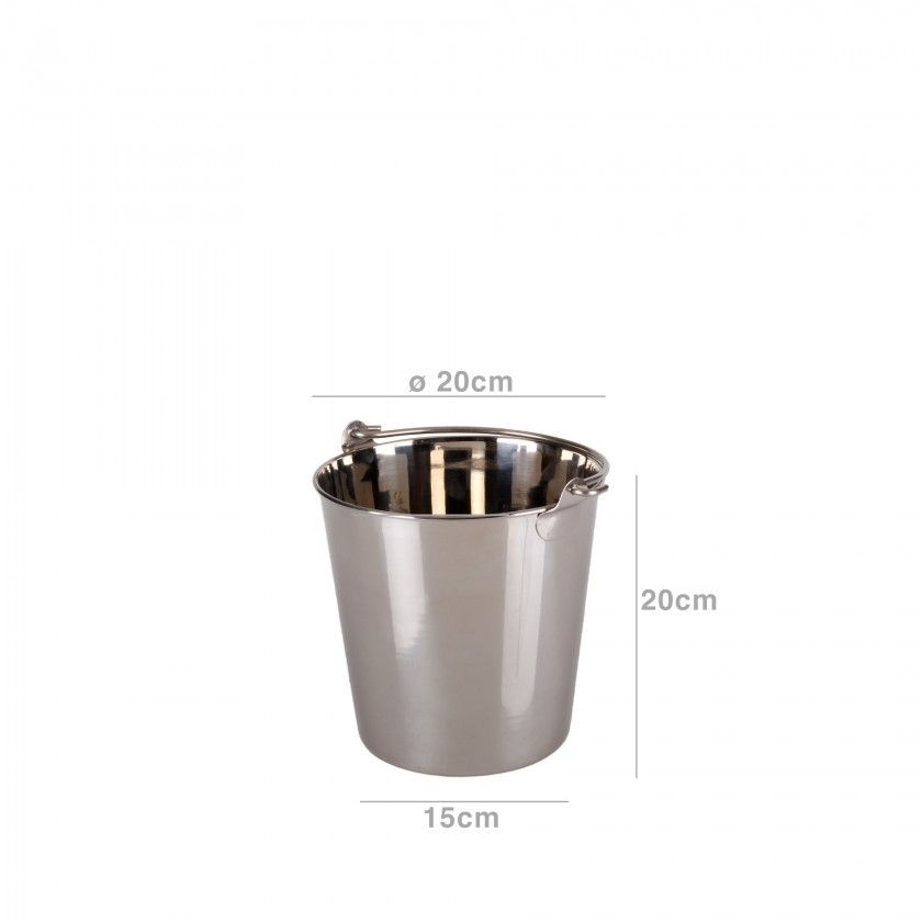 Balde Gelo Inox com Asa Redondo 4600ml 20X20cm