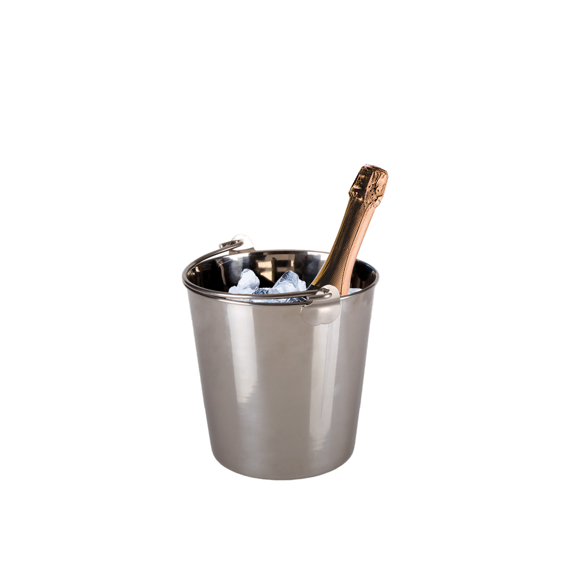 Balde Gelo Inox com Asa Redondo 4600ml 20X20cm