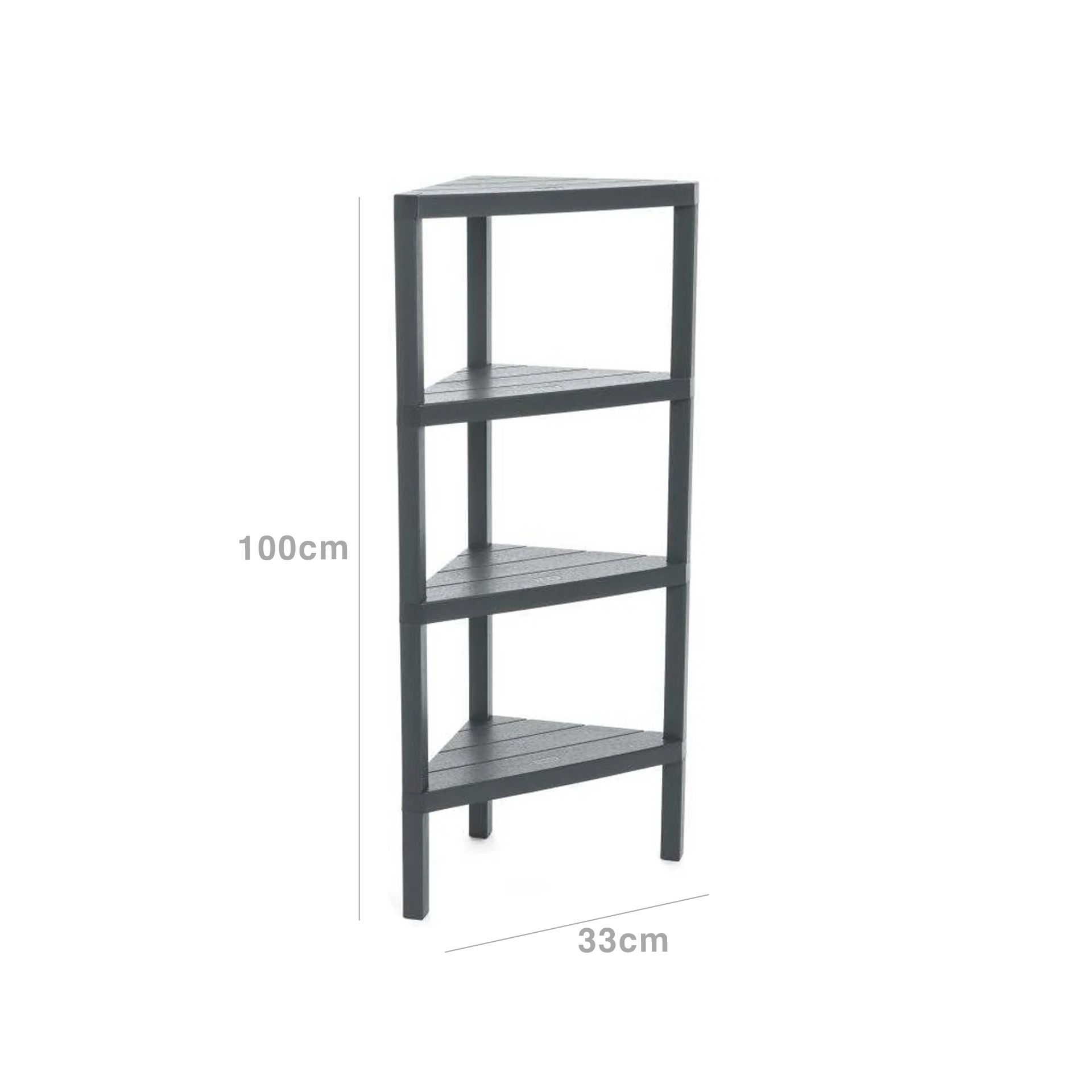 Prateleira Lombok 4 Estantes Canto Cinza 33X33X100cm