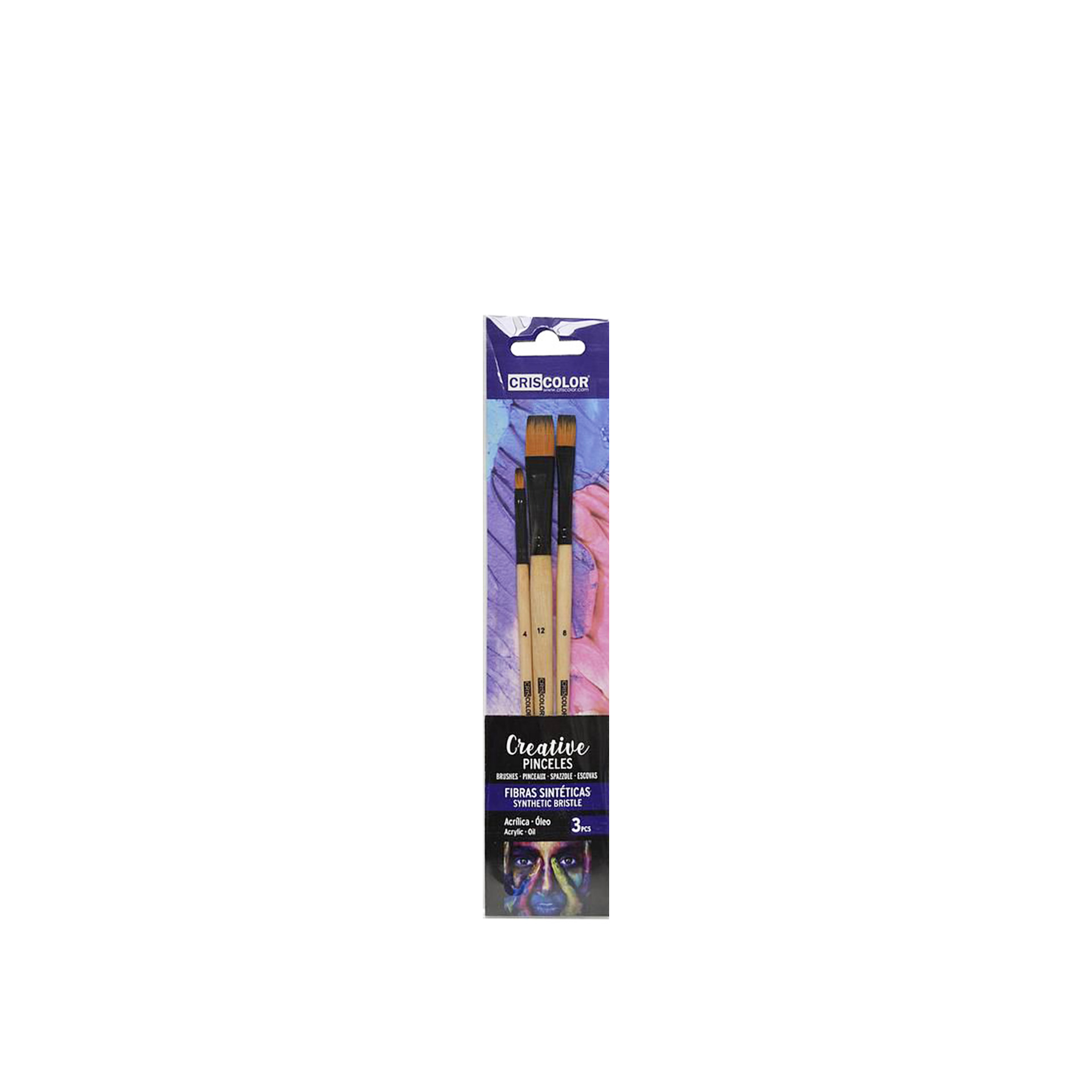 Conjunto 3 Pincéis Fibra Natural Bege