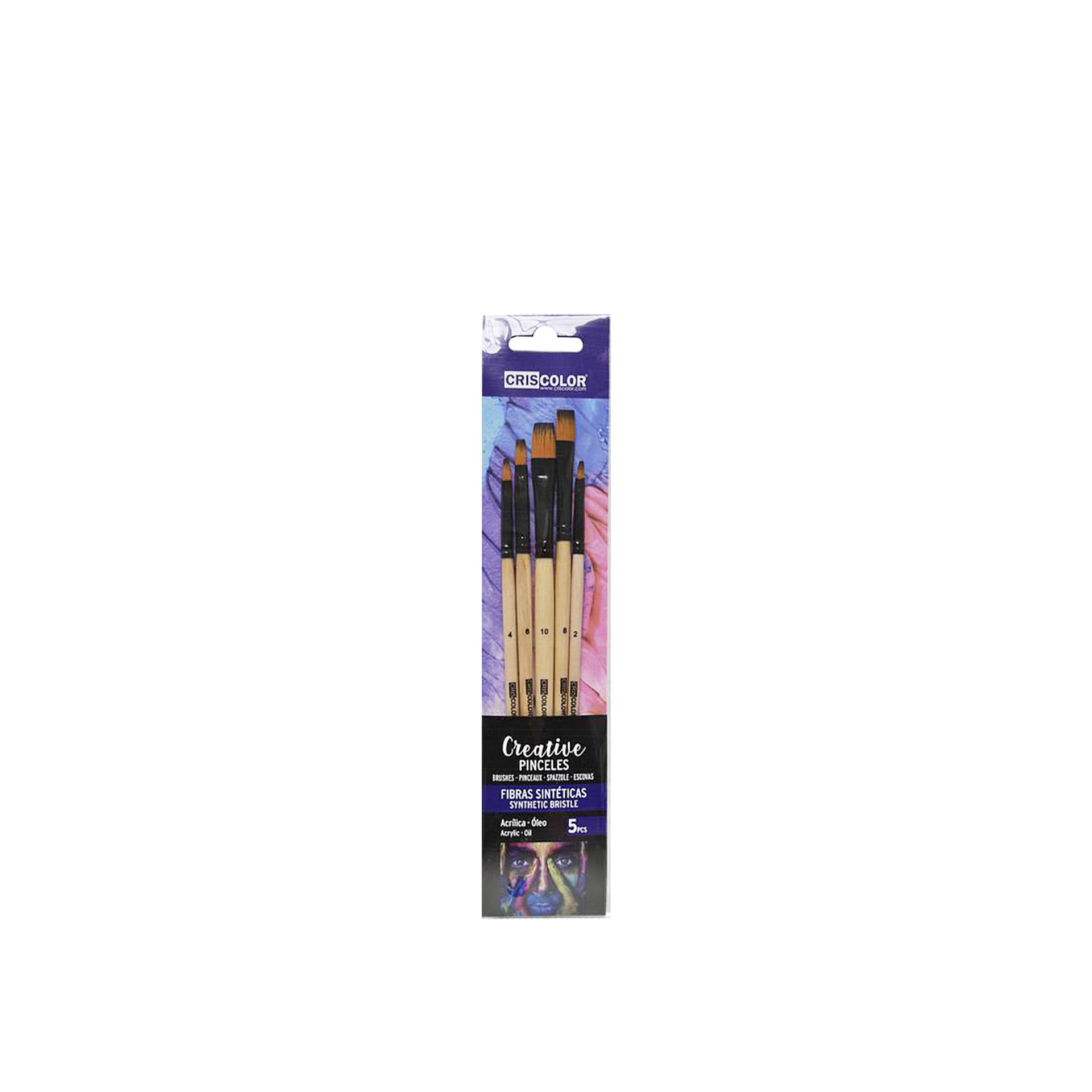 Conjunto 5 Pincéis Fibra Natural Bege