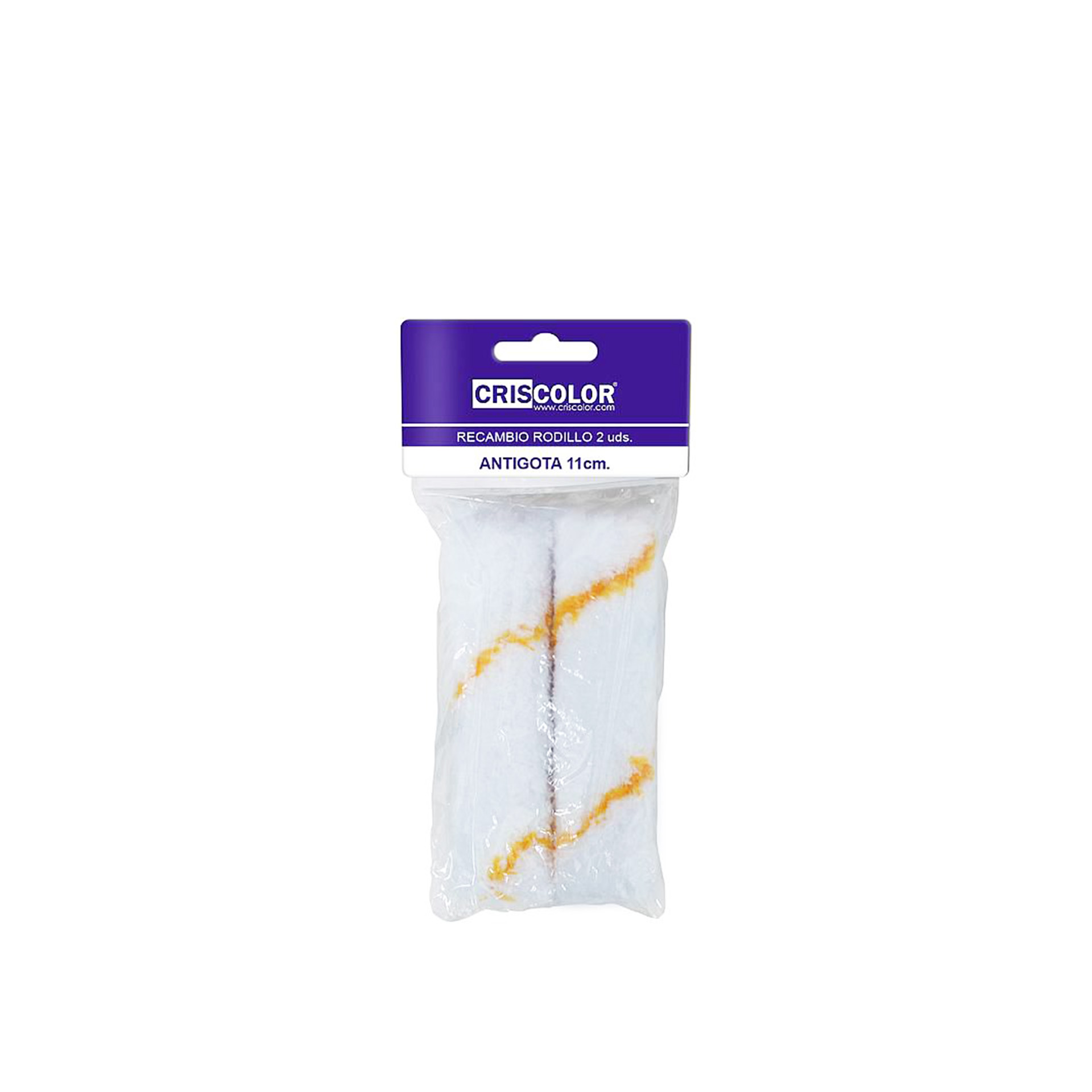 Recarga Rolo Antigota Poliéster Branco 10cm Pack 2