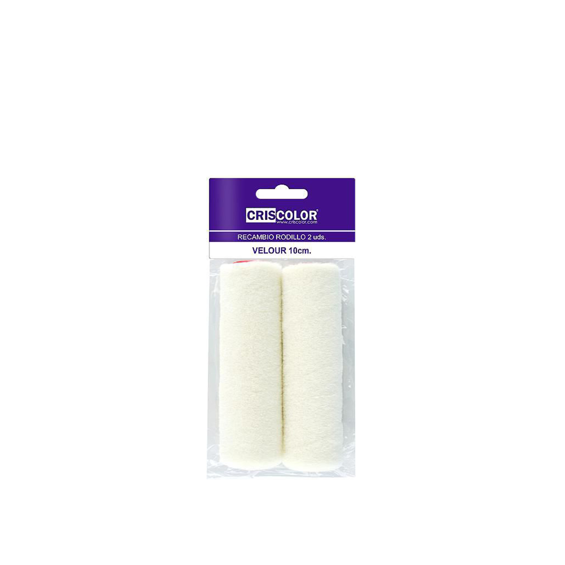 Recarga Rolo Veludo Branco 10cm Pack 2