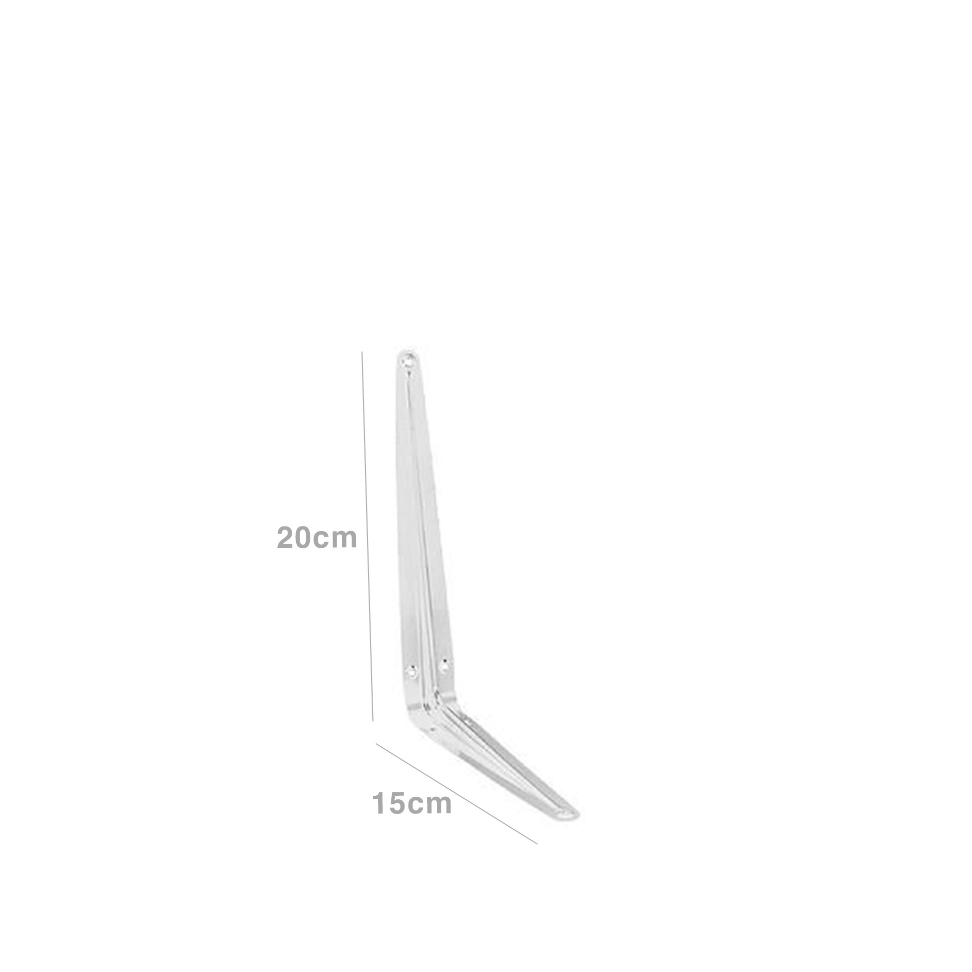 Esquadro Parede Inox Branco Brilho 150X200mm