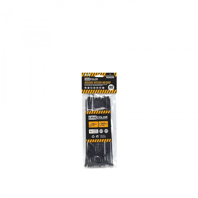 Abraçadeira Nylon Preto 3.6X150mm Pack 40 Abraçadeira Nylon Preto 3.6X150mm Pack 40