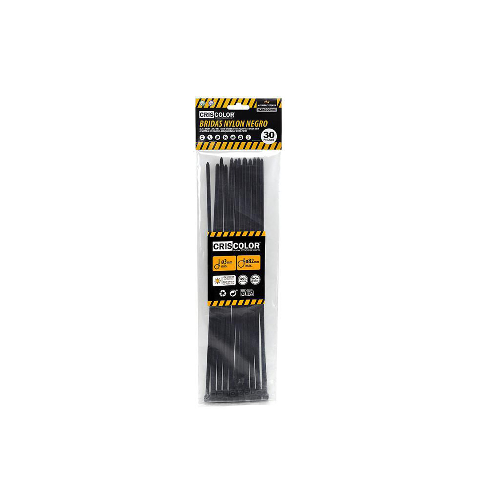 Abraçadeira Nylon Preto 4.8X300mm Pack 30