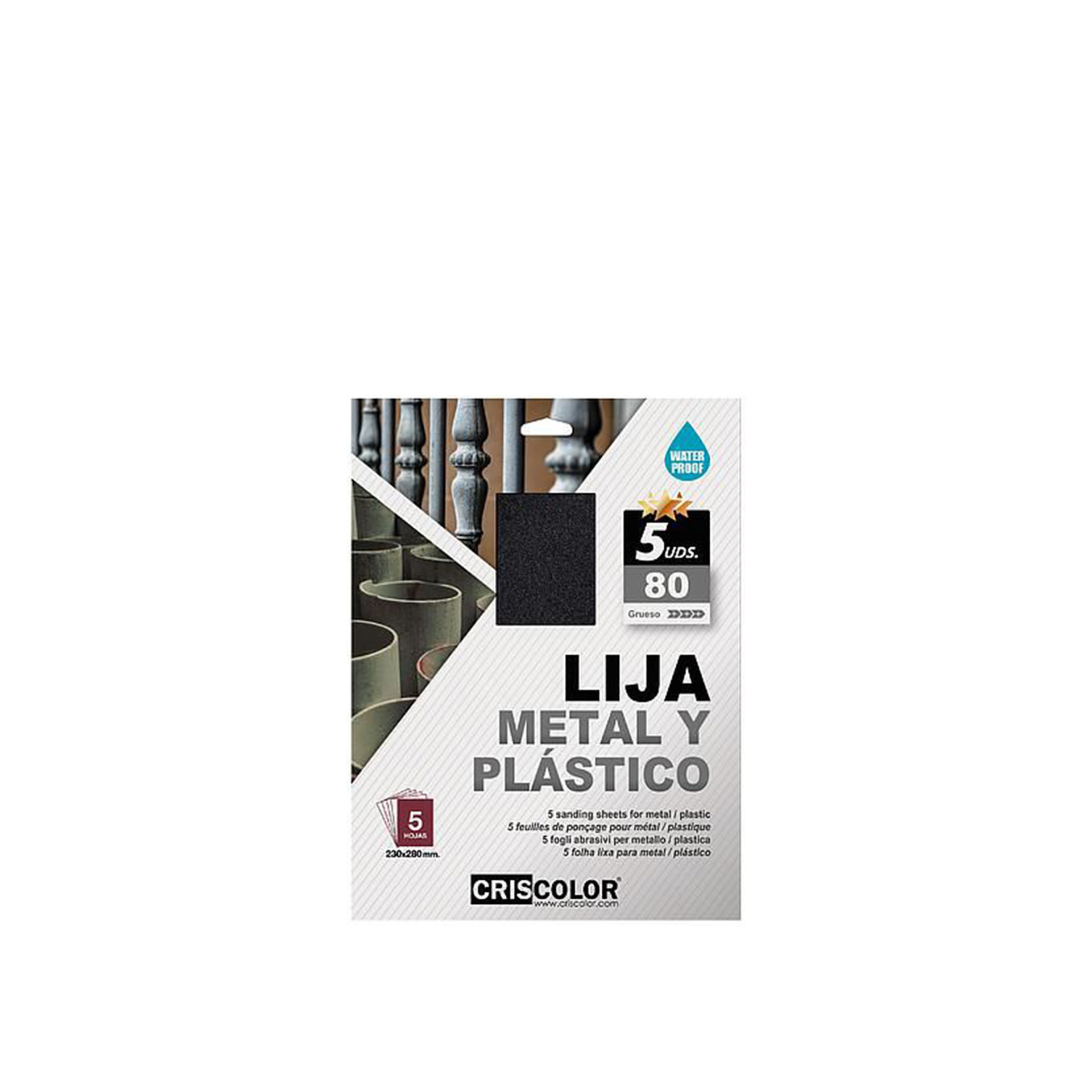 Lixa Metal / Plástico Preto 23X28cm Grão 80