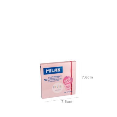 Bloco Notas Aderentes Super Adesivas Rosa Pastel 90 Folhas 76X76mm