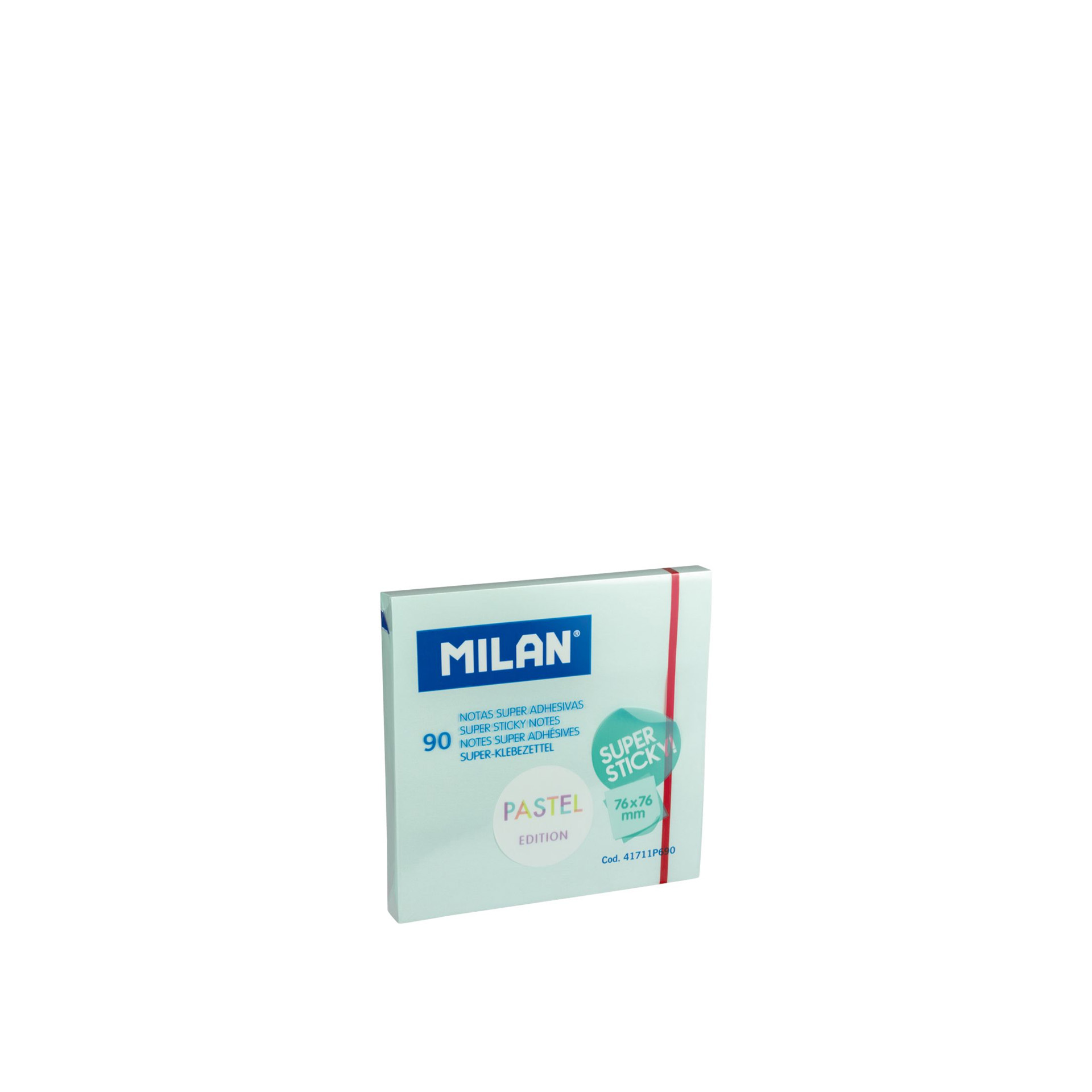 Bloco Notas Aderentes Super Adesivas Azul Pastel 90 Folhas 76X76mm