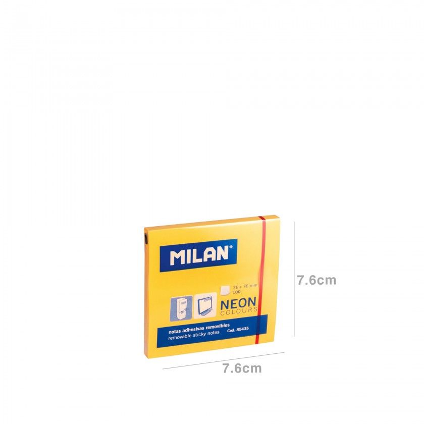 Bloco Notas Aderentes Milan Fluo 100 Folhas 76X76m