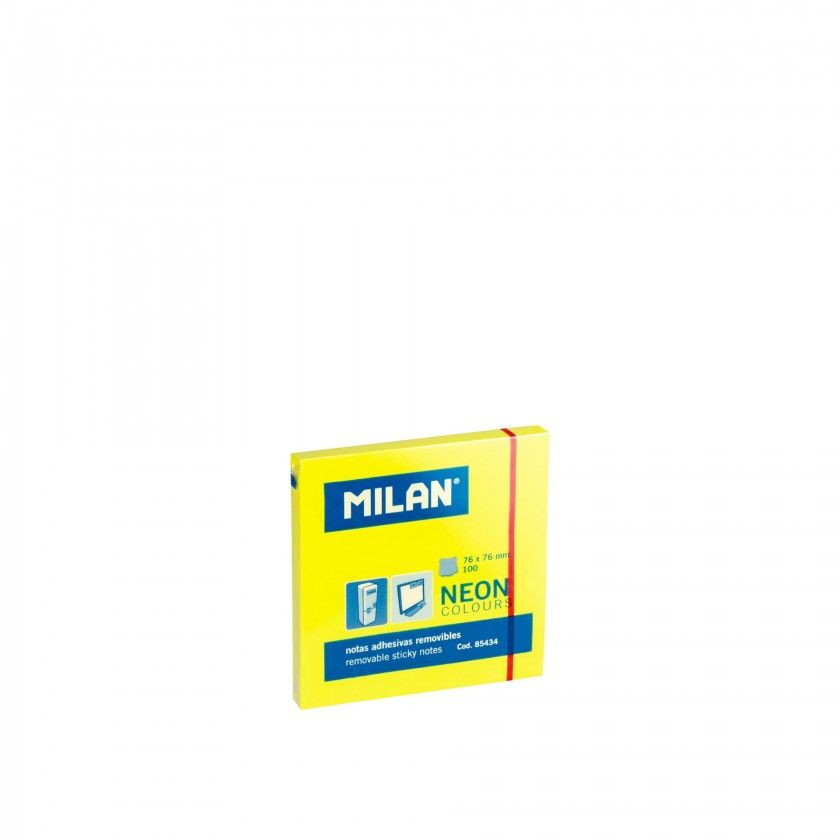 Bloco Notas Aderentes Milan Fluo 100 Folhas 76X76m