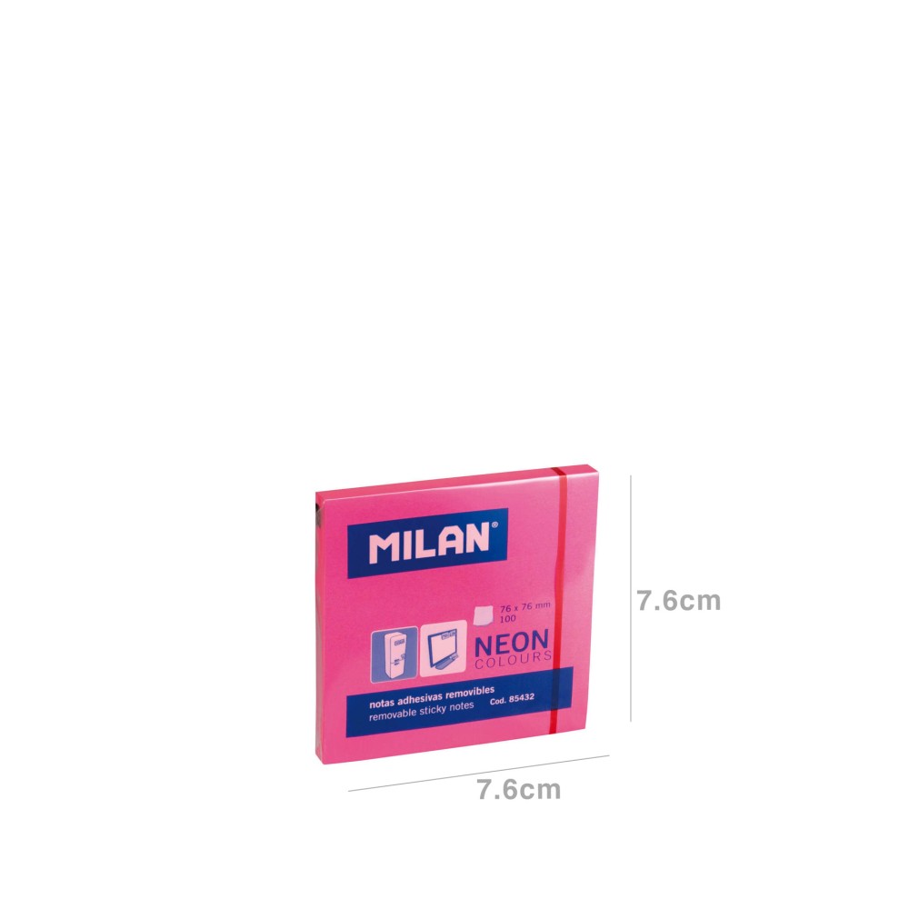 Bloco Notas Aderentes Milan Fluo 100 Folhas 76X76m
