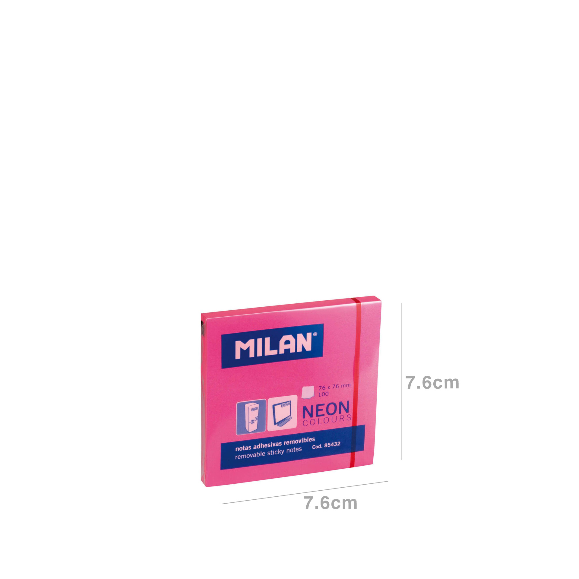 Bloco Notas Aderentes Milan Fluo 100 Folhas 76X76m
