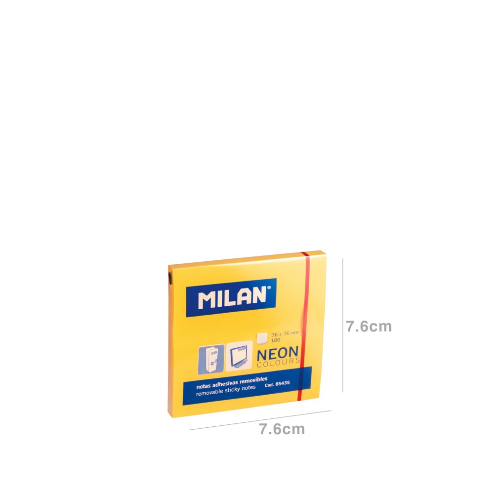Bloco Notas Aderentes Milan Fluo 100 Folhas 76X76m