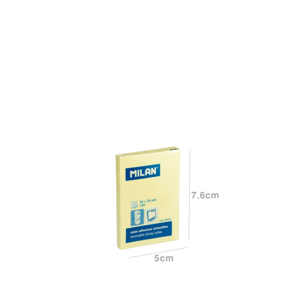 Bloco Notas Aderentes Milan Amarelo 100 Folhas 50X76mm
