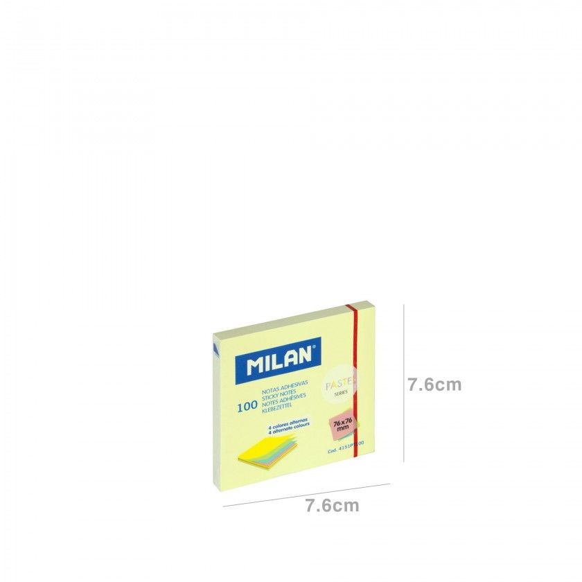 Bloco Notas Aderentes Milan Amarelo Pastel 100 Folhas 76X76mm Bloco Notas Aderentes Milan Amarelo Pastel 100 Folhas 76X76mm