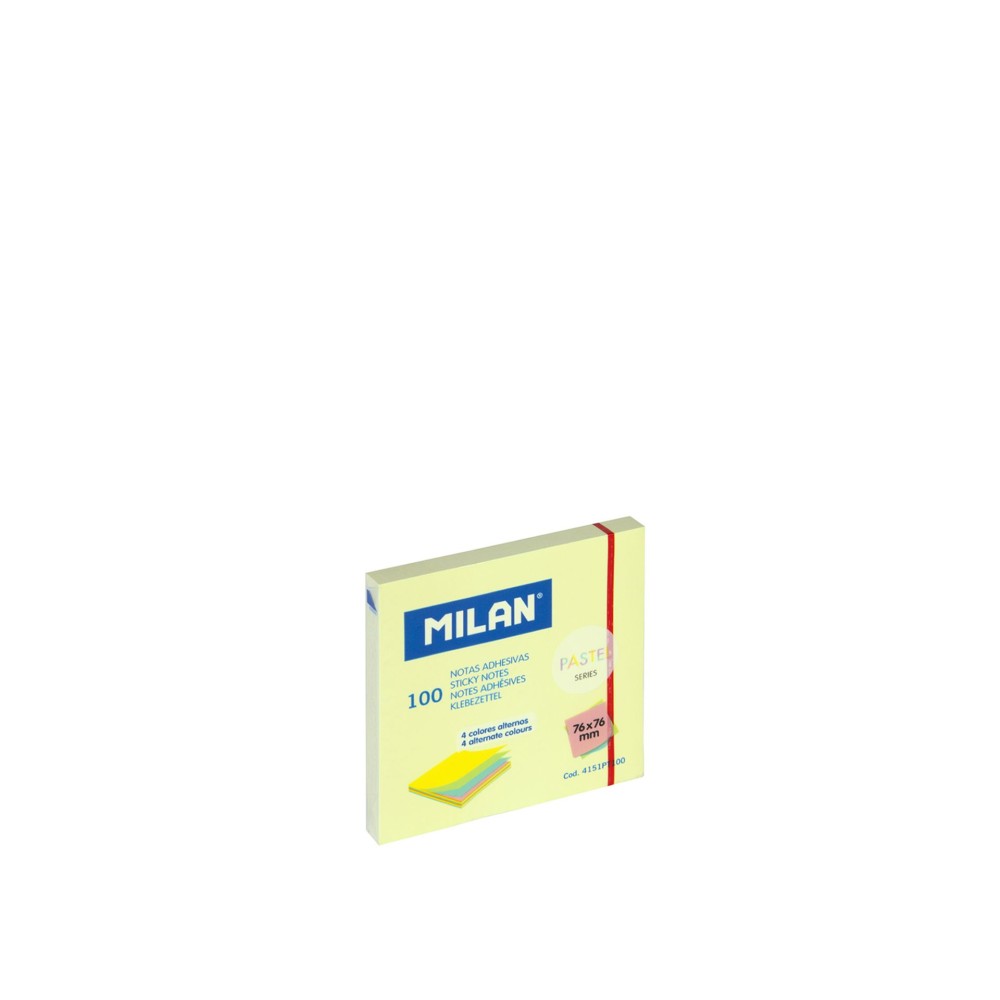 Bloco Notas Aderentes Milan Amarelo Pastel 100 Folhas 76X76mm