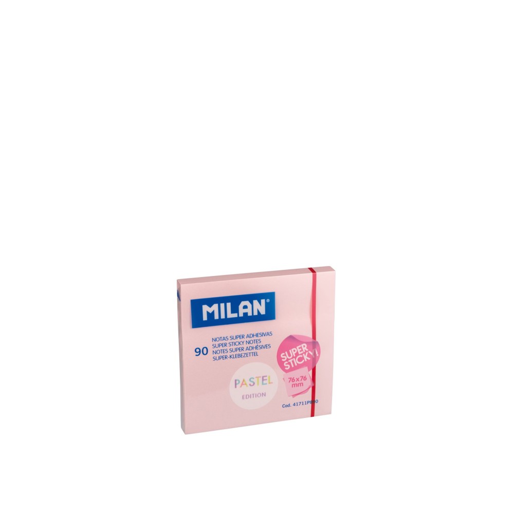 Bloco Notas Aderentes Super Adesivas Rosa Pastel 90 Folhas 76X76mm