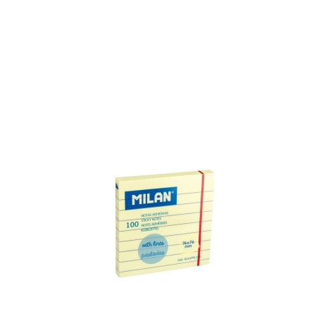 Bloco Notas Aderentes com Linhas Amarelo 100 Folhas 76X76mm - Image product