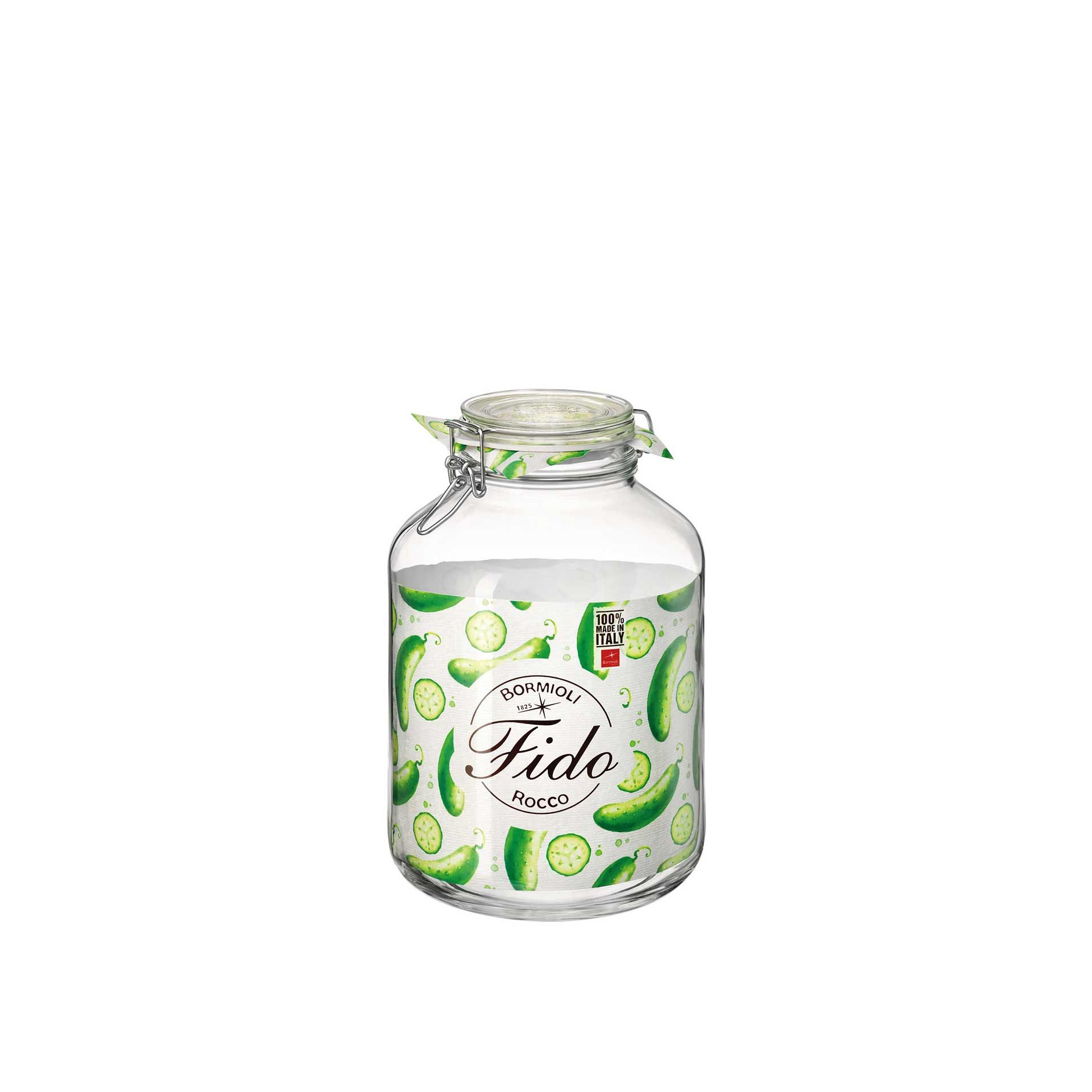 Frasco Hermético Fido com Tampa Fecho Metálico 5000ml 17.5X27.9cm
