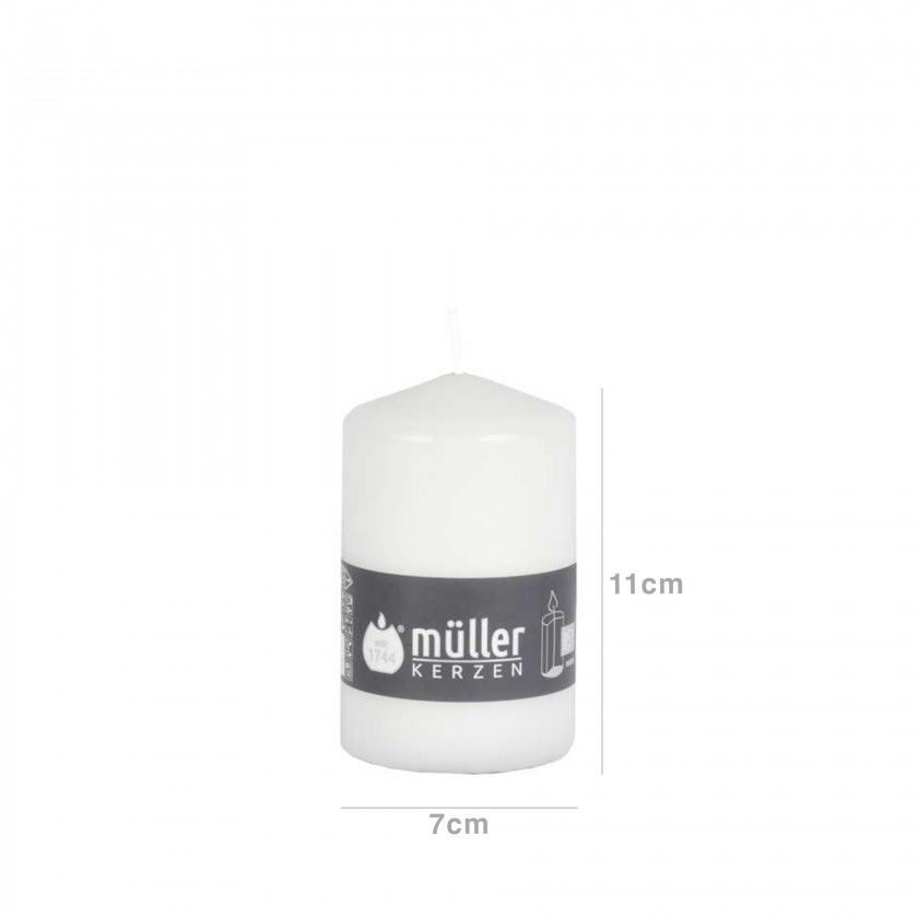 Vela Pilar Muller Redonda Branco 7X11cm