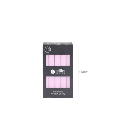 Vela Castiçal 16cm Pack 10 Rosa
