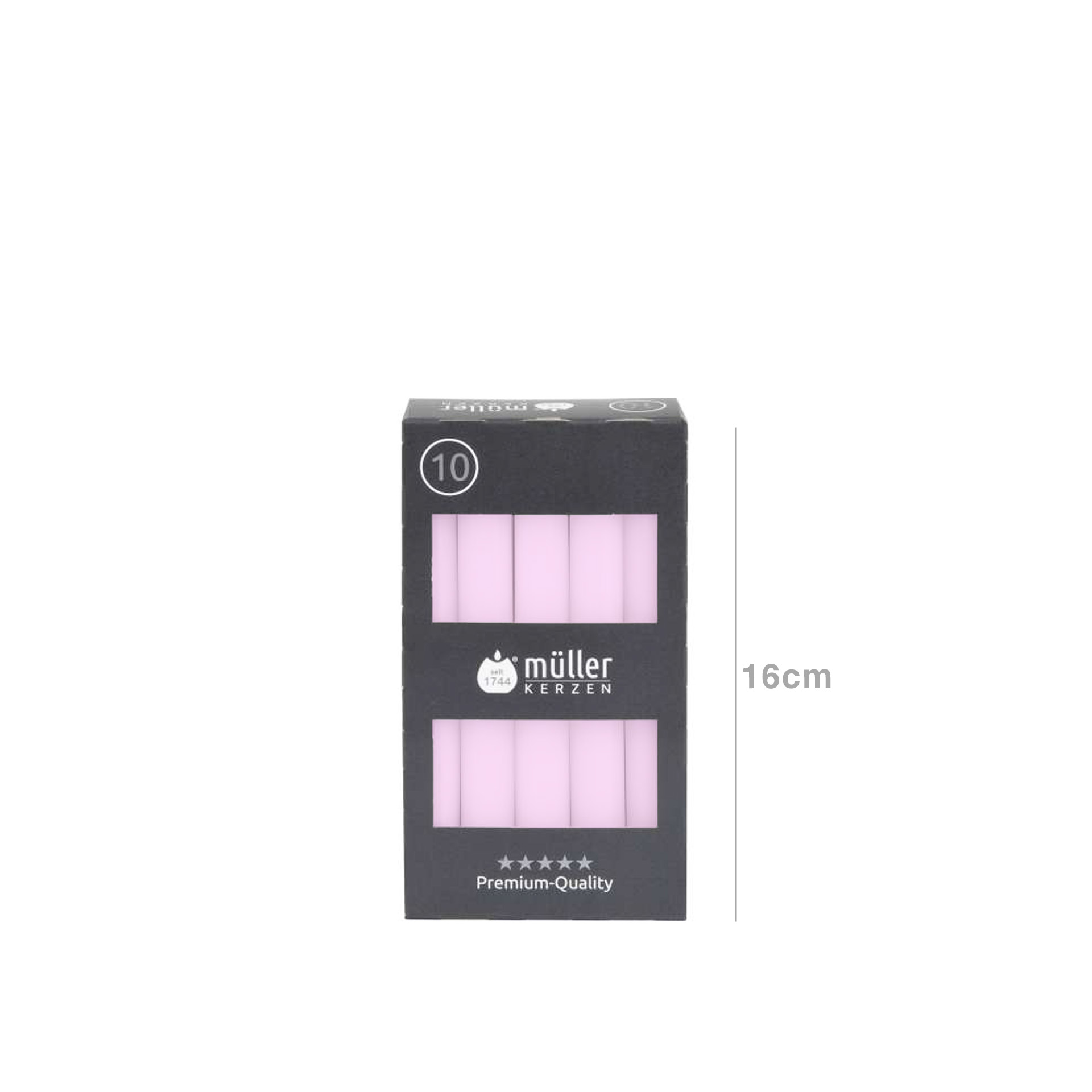 Vela Castiçal 16cm Pack 10 Rosa