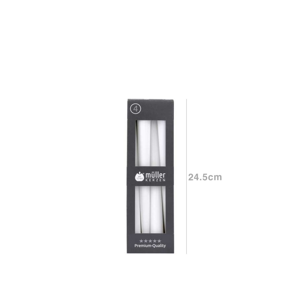 Vela Castiçal Branco 24.5cm Pack 4