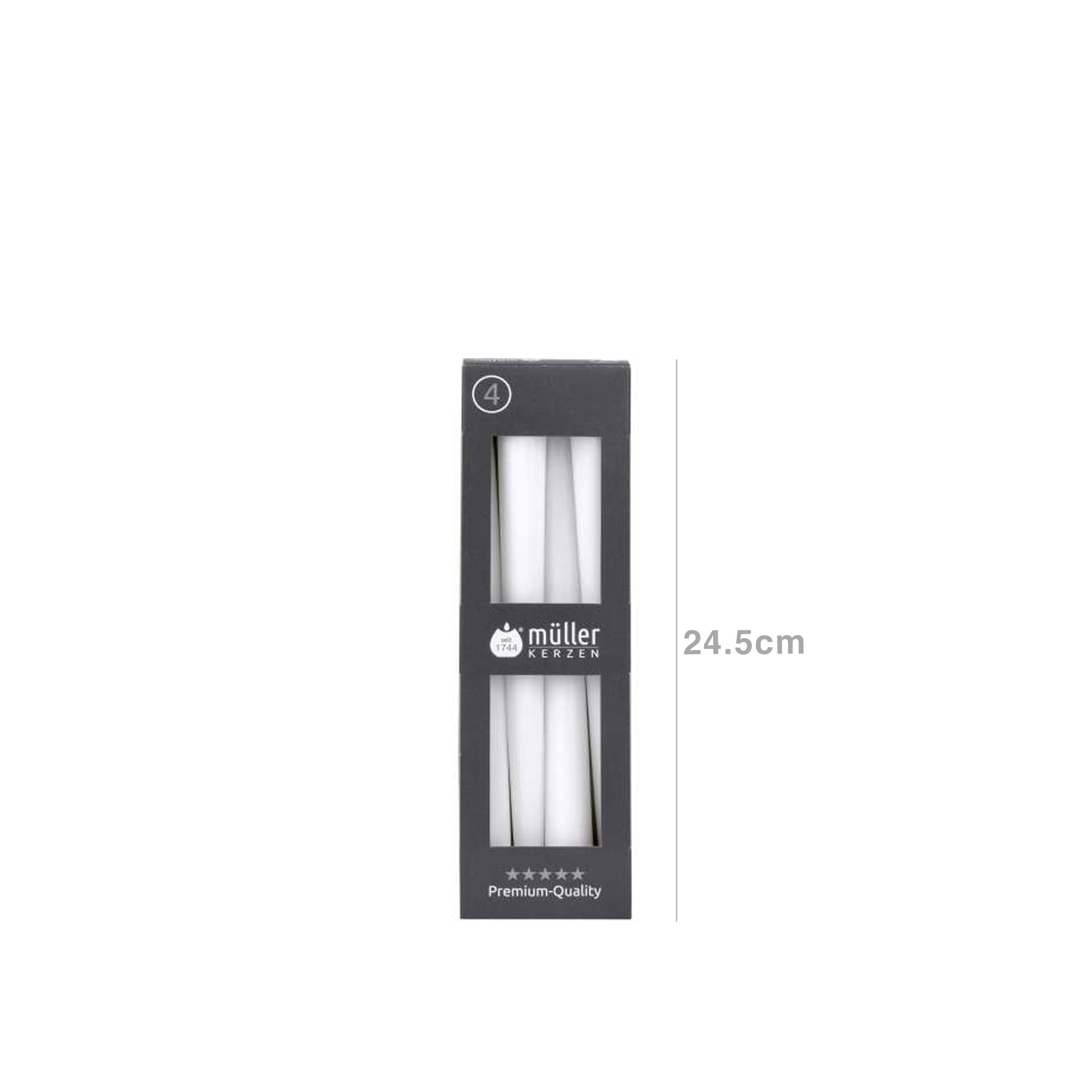 Vela Castiçal Branco 24.5cm Pack 4