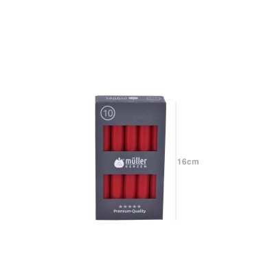 Vela Castiçal 16cm Pack 10 Vermelho
