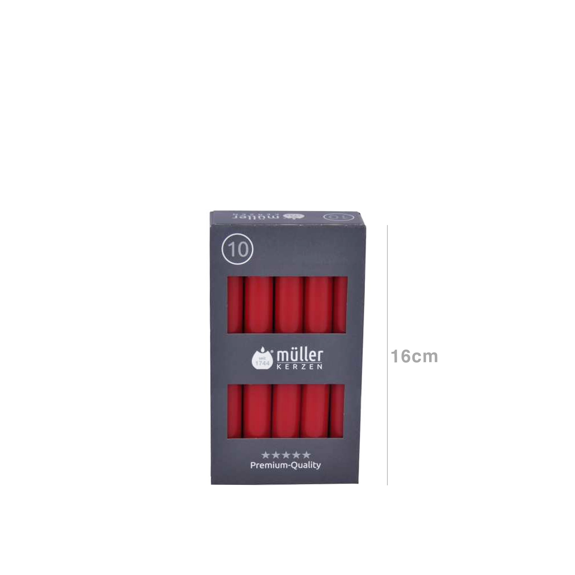 Vela Castiçal 16cm Pack 10 Vermelho