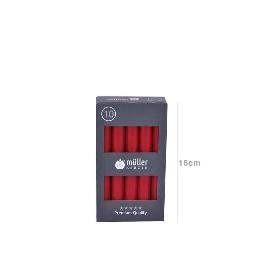 Vela Castiçal 16cm Pack 10 Vermelho